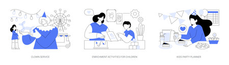 Services for kids isolated cartoon vector illustrations seのイラスト素材