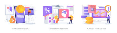 AI analysis for Personal Finance abstract concept vector illustrations.のイラスト素材