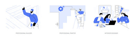 Home renovation services isolated cartoon vector illustrations seのイラスト素材