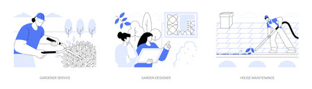 Outdoor services isolated cartoon vector illustrations seのイラスト素材