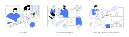 Equipment rentals isolated cartoon vector illustrations seのイラスト素材