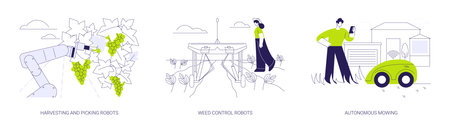 Agricultural robots abstract concept vector illustrations.のイラスト素材