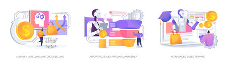 Artificial Intelligence in Sales abstract concept vector illustrations.のイラスト素材