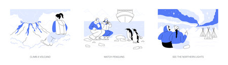 Exotic travel destination isolated cartoon vector illustrations seのイラスト素材