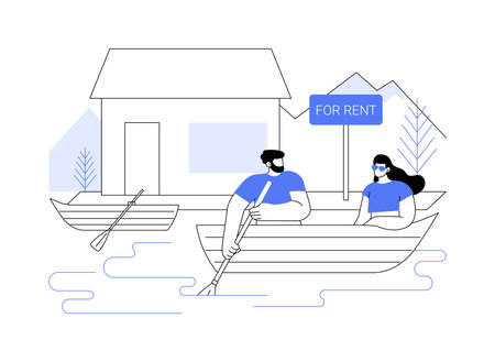 Boat rental isolated cartoon vector illustrations.のイラスト素材