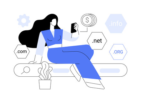 Domain name trading isolated cartoon vector illustrations.のイラスト素材