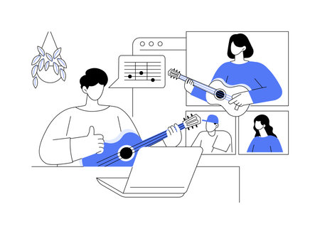 Music classes isolated cartoon vector illustrations.のイラスト素材