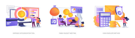 Budgeting and Expense Management Tools abstract concept vector illustrations.のイラスト素材