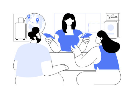 In the embassy isolated cartoon vector illustrations.のイラスト素材
