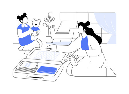 Traveling with kids isolated cartoon vector illustrations.のイラスト素材