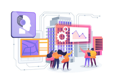 Crowdsourced AI for Community Problem Solving abstract concept vector illustration.のイラスト素材