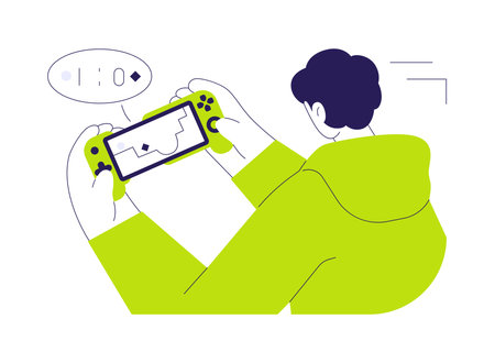 Gaming controller for smartphone abstract concept vector illustration.のイラスト素材