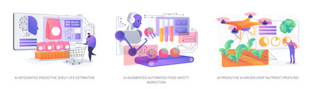 AI for Safer, Smarter Food Systems abstract concept vector illustrations.のイラスト素材