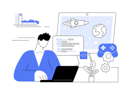 Online game development isolated cartoon vector illustrations.のイラスト素材