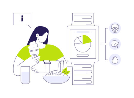 Smartwatch calorie tracking abstract concept vector illustration.のイラスト素材