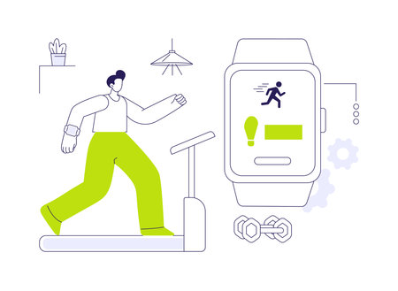 Smartwatch advanced sport tracking abstract concept vector illustration.のイラスト素材