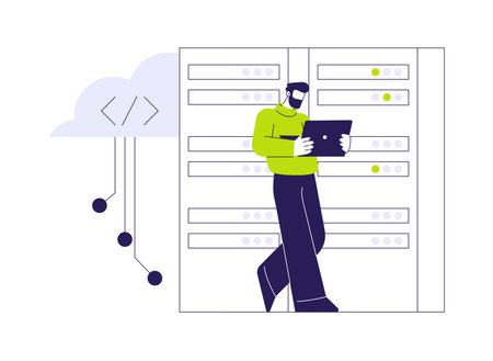Cloud infrastructure engineer abstract concept vector illustration.のイラスト素材