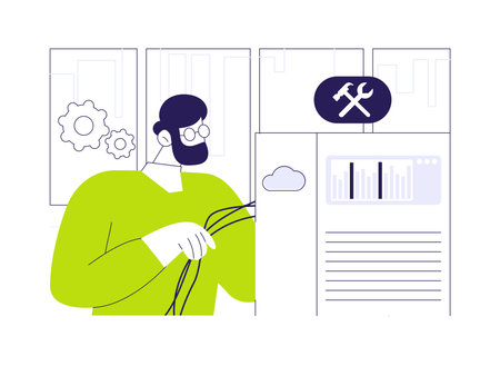 Network system administrator abstract concept vector illustration.のイラスト素材