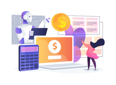 AI-Powered Personal Finance Advisors abstract concept vector illustration.のイラスト素材