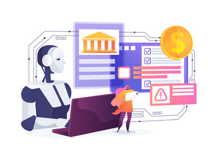 Real-Time Fraud Detection Systems abstract concept vector illustration.のイラスト素材