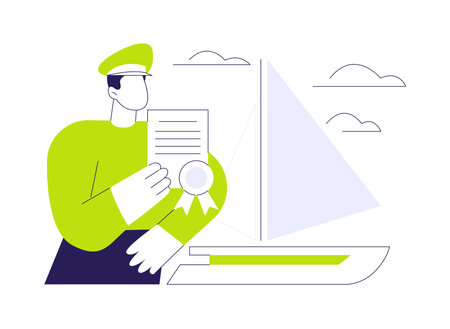 Get sailing certificate abstract concept vector illustration.のイラスト素材