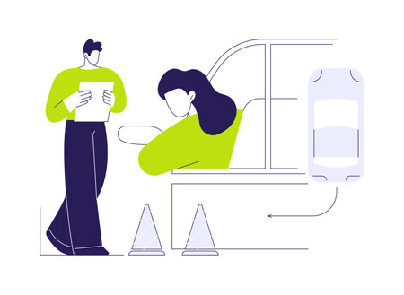 Parking lesson abstract concept vector illustration.のイラスト素材