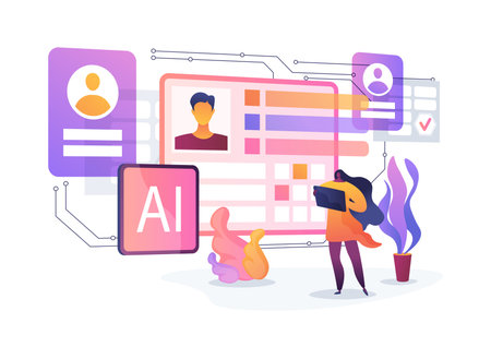 AI-Enhanced Feedback Platforms abstract concept vector illustration.のイラスト素材
