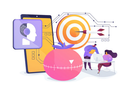 Pomodoro Technique Digital Tools abstract concept vector illustration.のイラスト素材