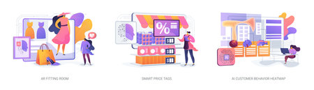 Smart Retail Tech for Engagement abstract concept vector illustrations.