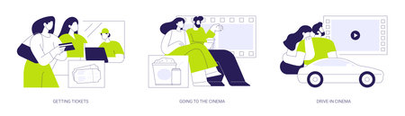 Evening outing isolated cartoon vector illustrations seのイラスト素材