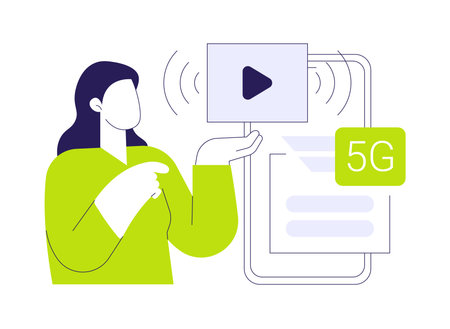 5G streaming isolated cartoon vector illustrations.のイラスト素材