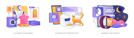 AI for Home and Personal Care abstract concept vector illustrations.のイラスト素材