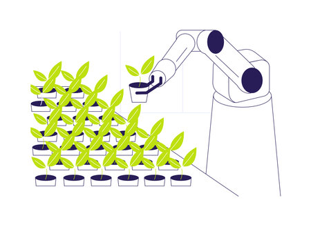 Robotic greenhouse abstract concept vector illustration.のイラスト素材
