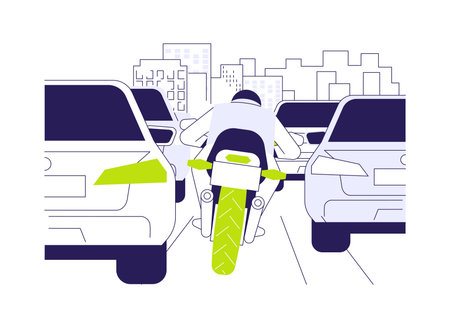 Avoiding traffic jam abstract concept vector illustration.のイラスト素材