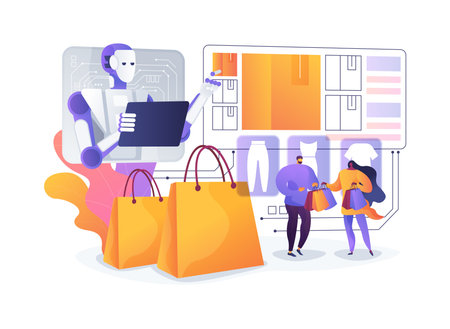 AI-Driven Inventory Optimization abstract concept vector illustration.のイラスト素材