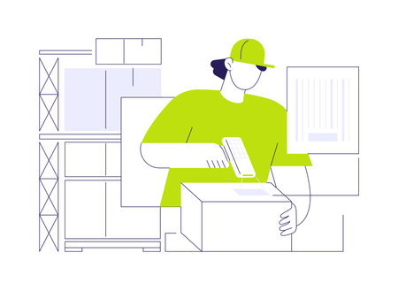 Barcode reader abstract concept vector illustration.のイラスト素材