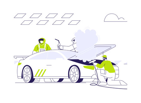 Overheated engine abstract concept vector illustration.のイラスト素材