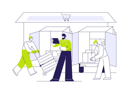 Transport purchased goods abstract concept vector illustration.のイラスト素材