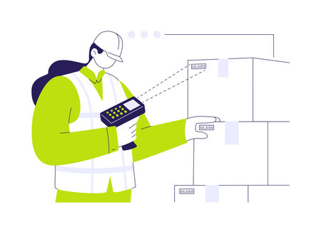 Barcode reader abstract concept vector illustration.のイラスト素材