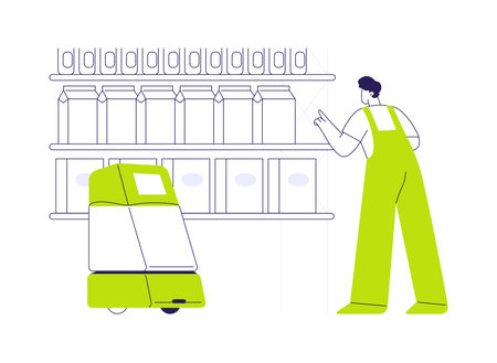 Inventory robots abstract concept vector illustration.のイラスト素材