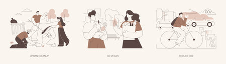 Care for environment isolated cartoon vector illustrations seのイラスト素材