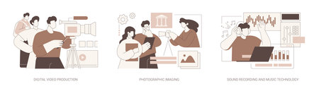 Associate in Digital media isolated cartoon vector illustrations se