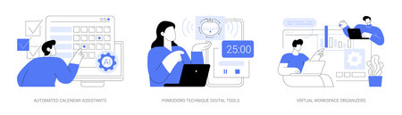 AI Tools for Smarter Scheduling abstract concept vector illustrations.のイラスト素材