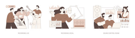 Recording studio isolated cartoon vector illustrations se