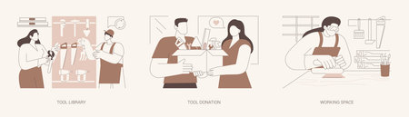 Repair rentals isolated cartoon vector illustrations seのイラスト素材