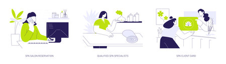 Spa salon business isolated cartoon vector illustrations se