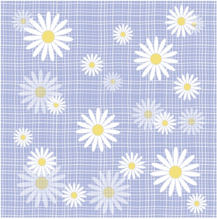 Fabric with daisies  Vector illustrationのイラスト素材