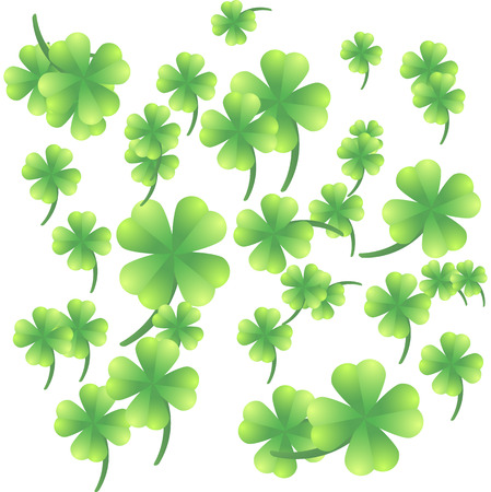 Leaves of clover on a white backgroundのイラスト素材