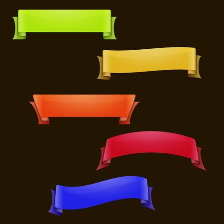Colorful ribbons set のイラスト素材