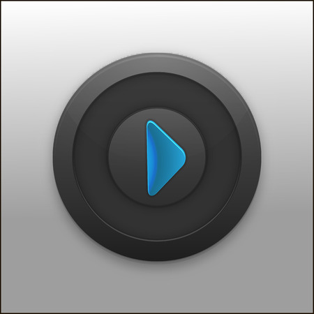Black Button with the play icon for your projectのイラスト素材